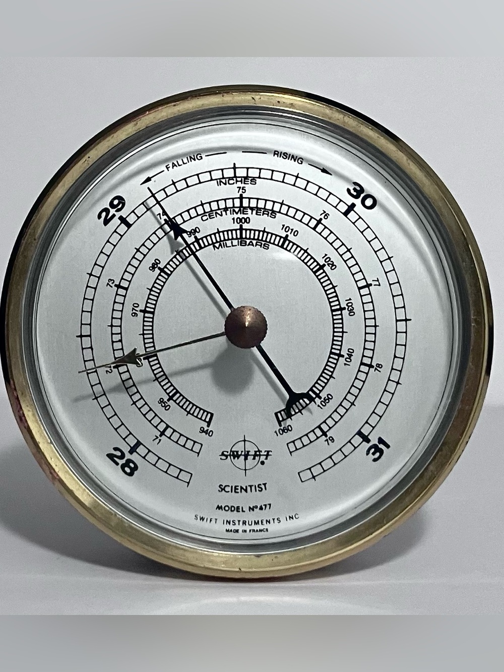 Swift Instruments ANEROID BAROMETER / ‘Scientist’ Model MADE IN FRANCE / Vintage